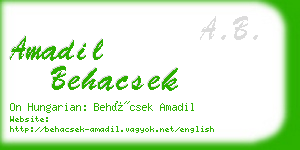 amadil behacsek business card